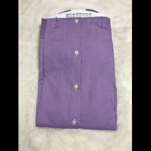 NWT $125 BOSS‎ Hugo Boss Miles Sharp Fit Check Shirt in Purple [SZ 16 ] - Picture 7 of 8